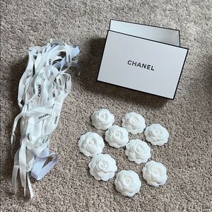 Chanel paper camellia 9 pc bundle.
